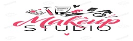 Makeup Studio Vector Logo. Illustration of cosmetics. Brand Lettering illustration.